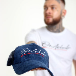 Original Signature Blue Suede Trucker Cap