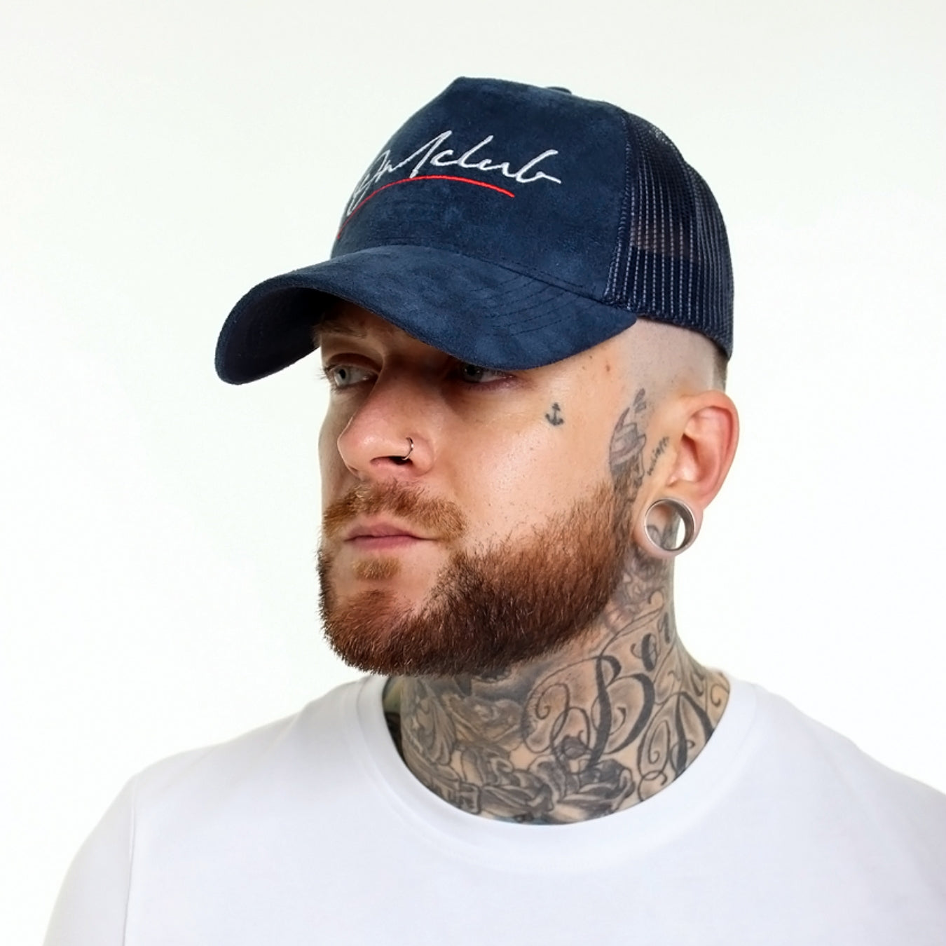 Original Signature Blue Suede Trucker Cap