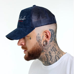 Original Signature Blue Suede Trucker Cap