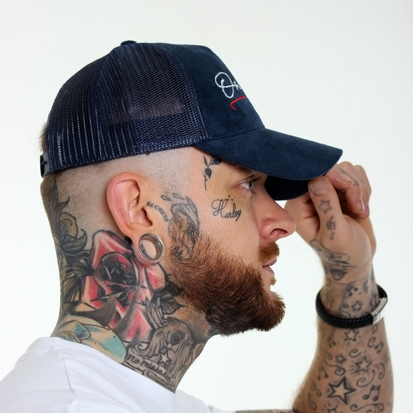 Original Signature Blue Suede Trucker Cap