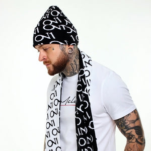 ON1 Beanie And Scarf - Black|White