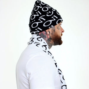 ON1 Beanie And Scarf - Black|White