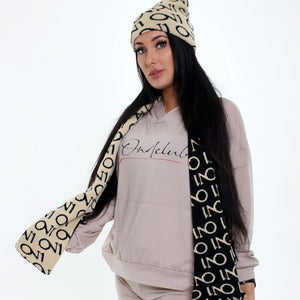 ON1 Beanie And Scarf - Beige|Black