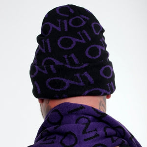 ON1 Beanie And Scarf - Purple|Black