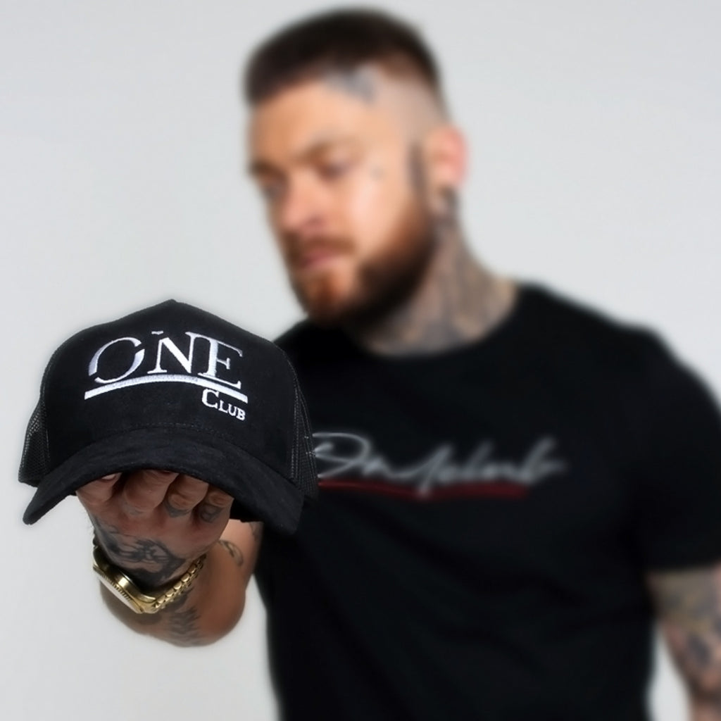 ONEclub Black Suede Trucker Cap